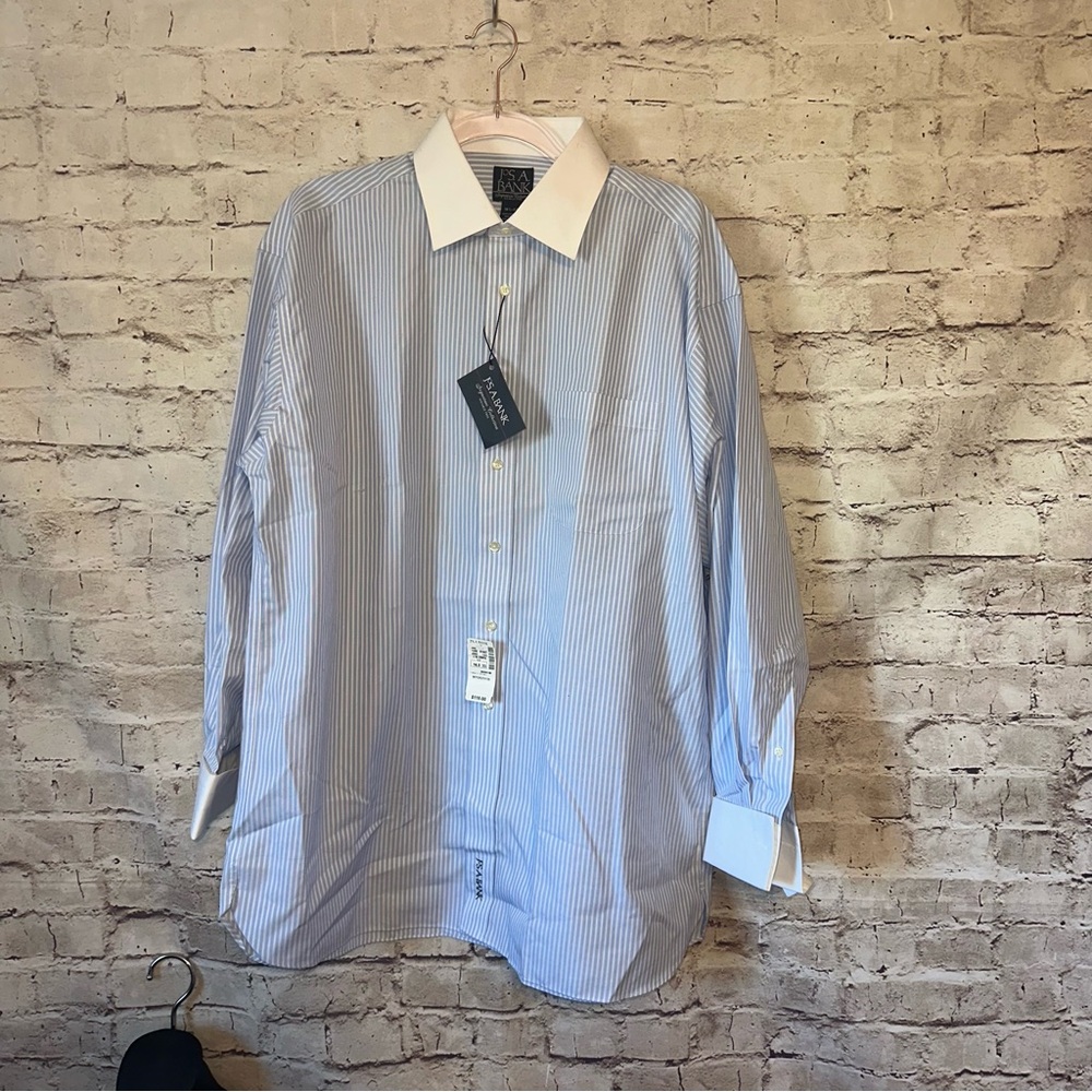 Jos. A. Bank Light Blue Striped Dress Shirt